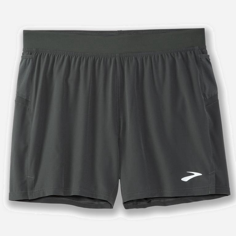 Brooks Sherpa 5 2-In-1 Hardloopshorts voor Heren Donker/ Grijs (PTSCI-4689)